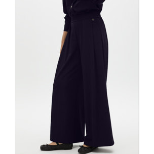 Pantaloni a Righe Diplomatiche Lamé a Pieghe