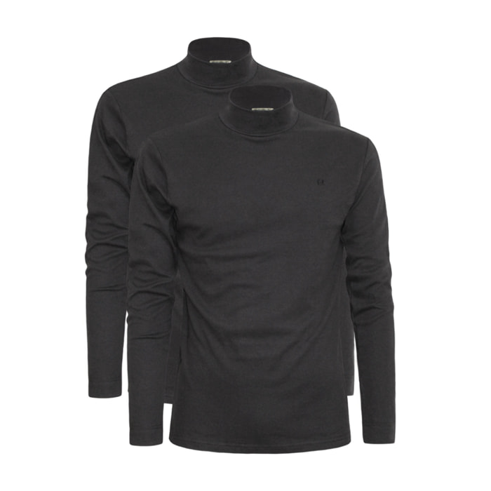 2 Maglie lupetto Uomo Caldo Cotone Nottingham, Art. NOTLPUDI Grigio Scuro