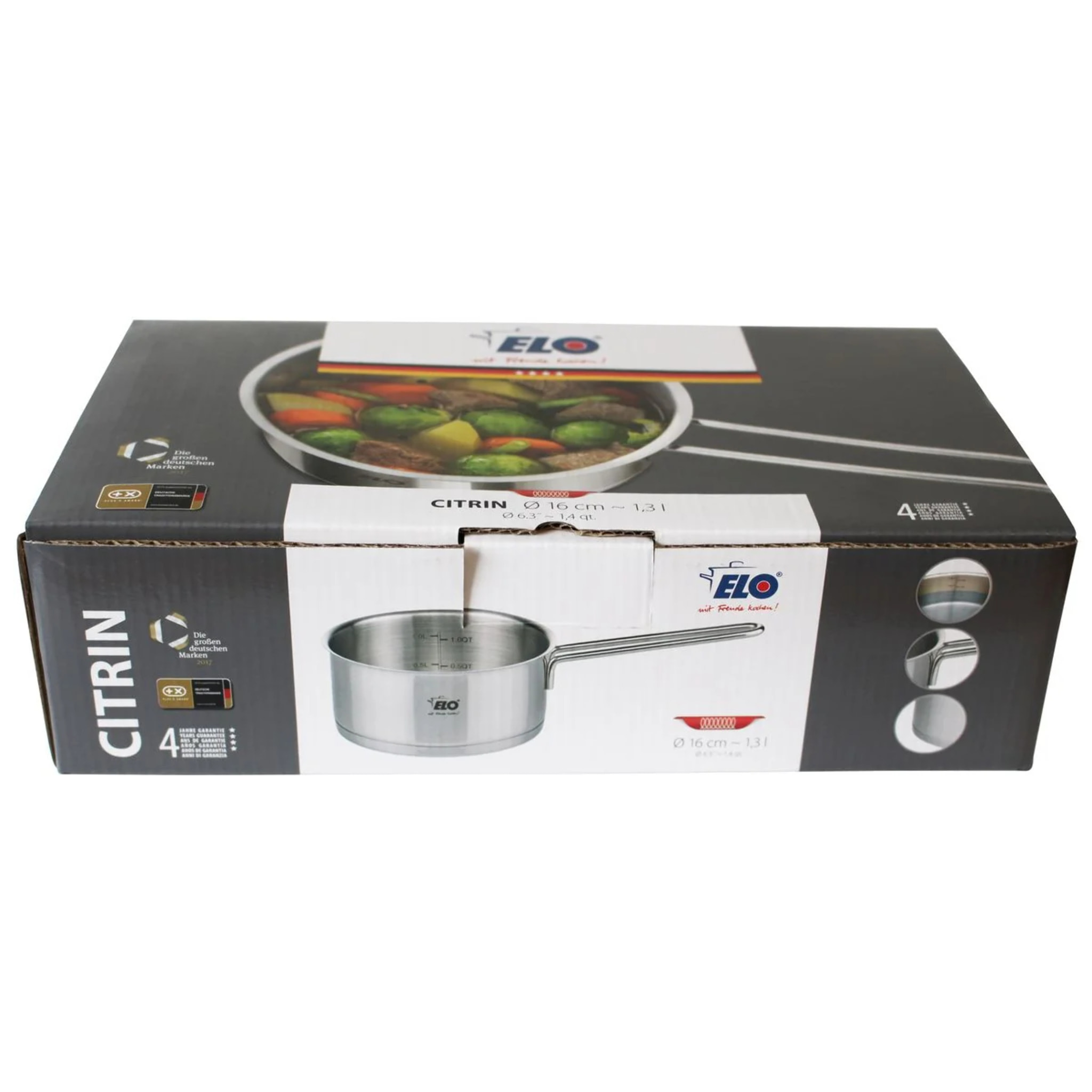 Casserole en inox 16 cm capacité 1,3 litres Elo Citrin