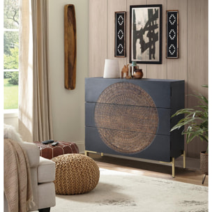 Cómoda de Madera de Mango 95 Cm Estilo Rústico Étnico