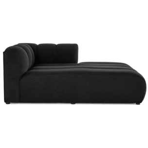 Debbie - module d'assise méridienne droit en tissu texturé - Noir