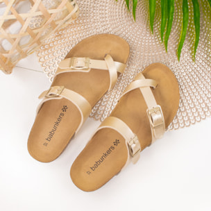 Sandalia BABUNKERS DORADO