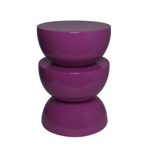 Table d'appoint, bout de canapé, table de chevet métal effet glossy Ø32 x H46,5cm COUMBA