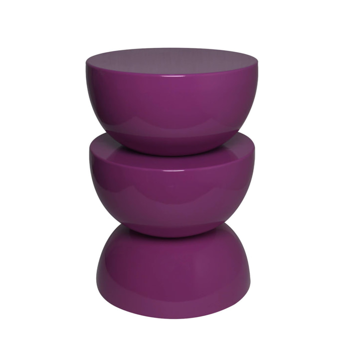 Table d'appoint, bout de canapé, table de chevet métal effet glossy Ø32 x H46,5cm COUMBA