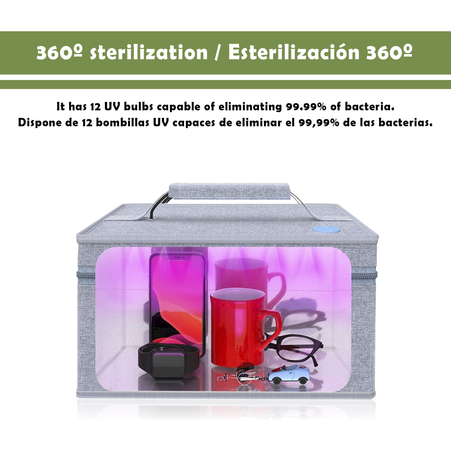 Sterilizzatore portatile a raggi LED ultravioletti