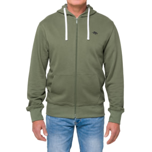 Felpa Hot Buttered in cotone Kangaroo Verde militare.