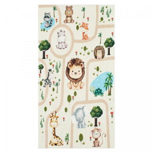 Tapis enfant tissé motif animaux FIBE