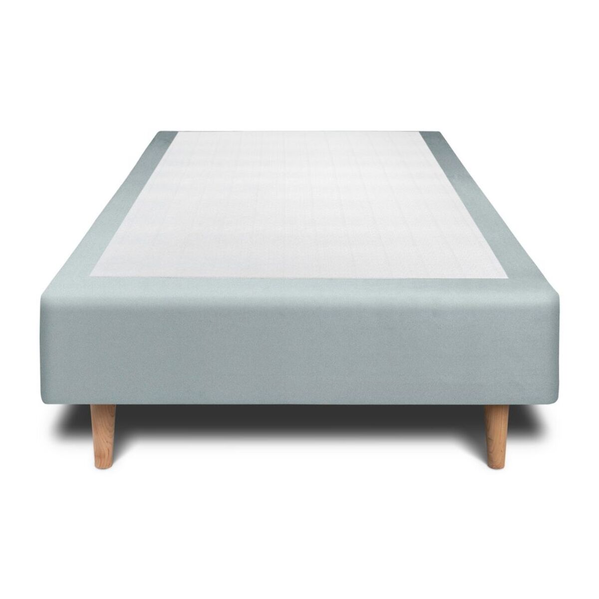 Lit avec tête de lit capitonnée velours et sommier tapissier Ep20