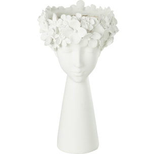 J-Line cache-pot Tête - polyrésine - blanc - large - 40 cm de hauteur