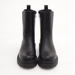 STIVALETTO ELASTICO E ZIP NERO