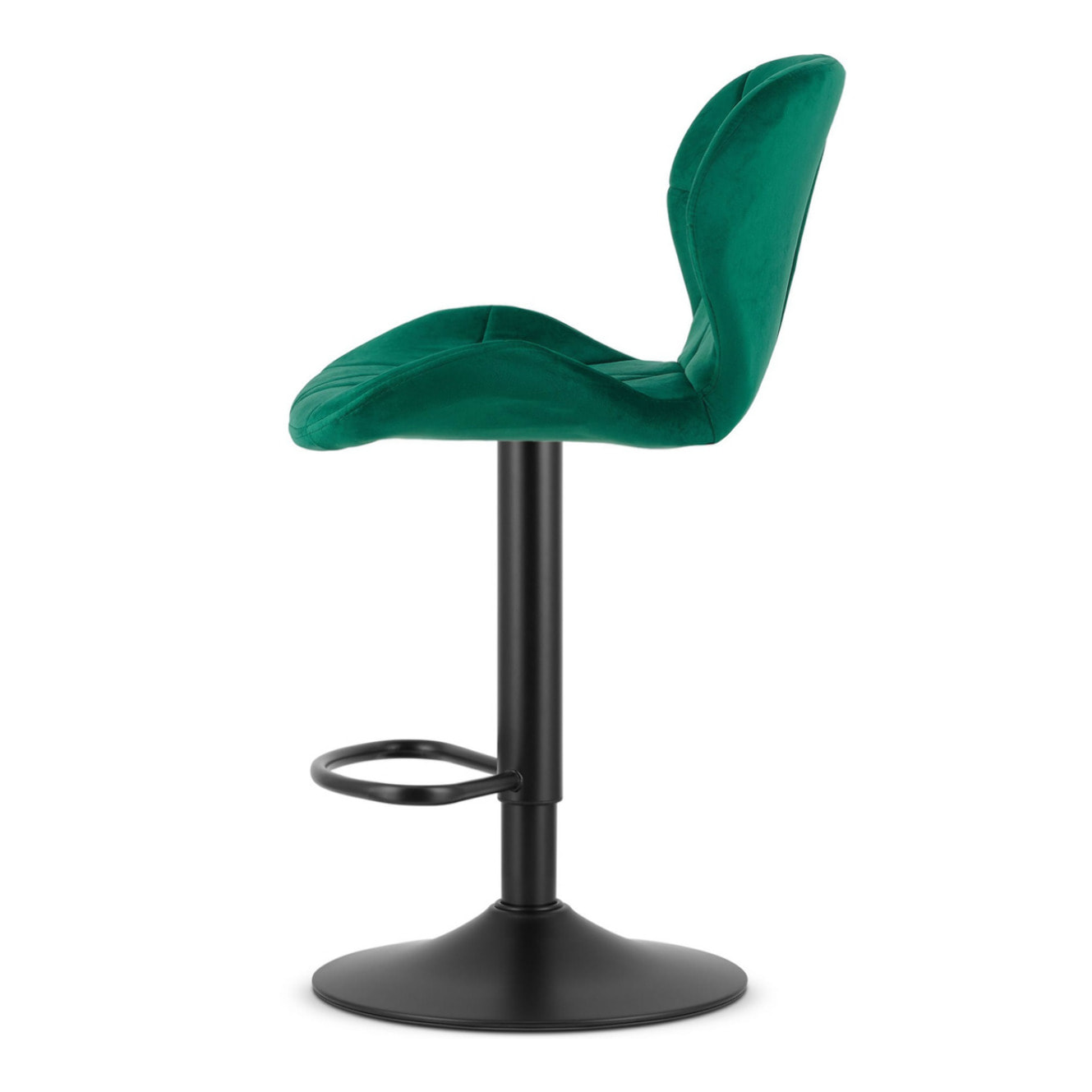 Set di 2 sgabelli alti West in velluto verde smeraldo