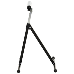 HOMCOM Soporte de Rodillo Plegable y Ajustable en Altura de 68-110 cm con Manivela de Bloqueo Carga Máx. 60kg / 90kg Caballete Telescópico Negro y Plata