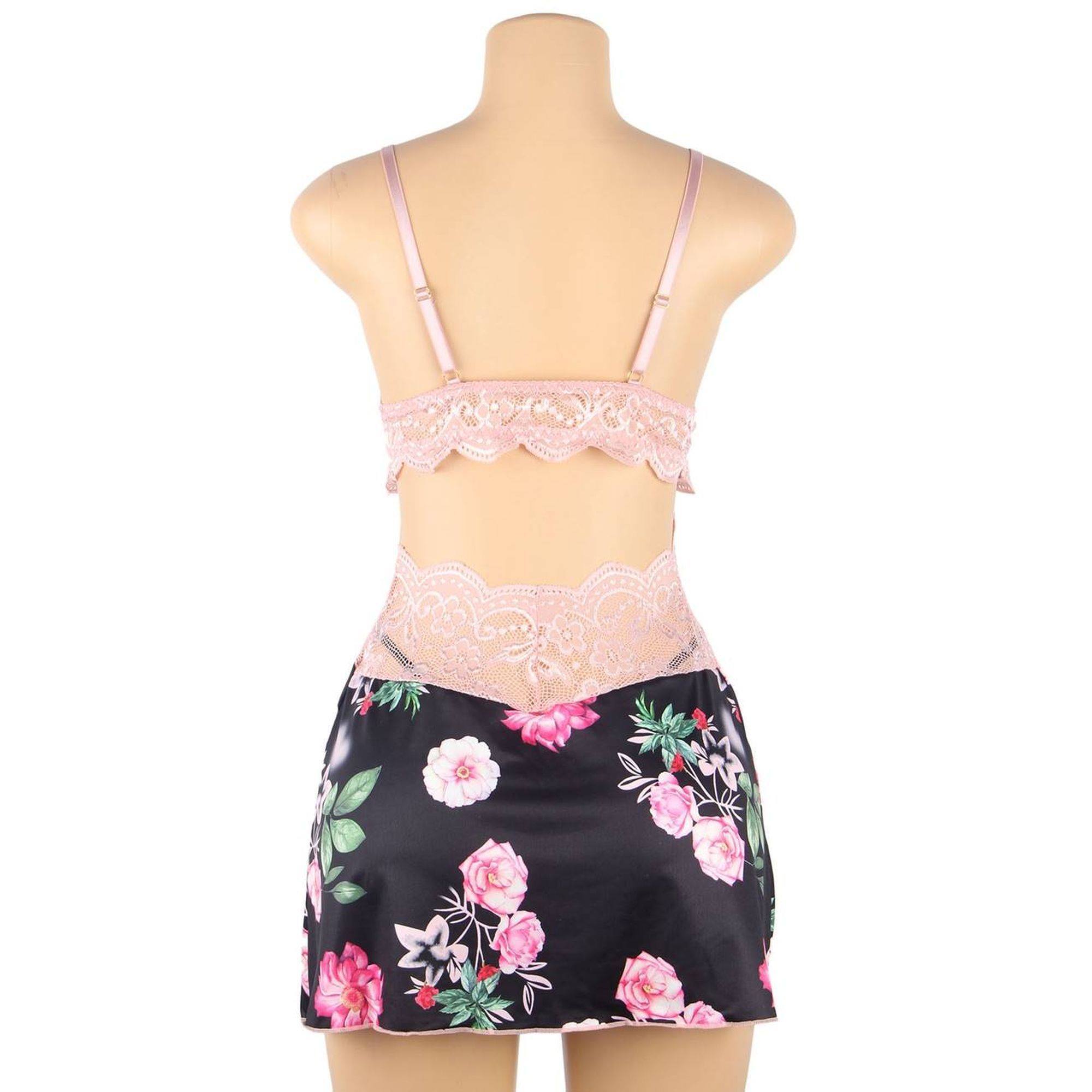 Babydoll con cordones y flores