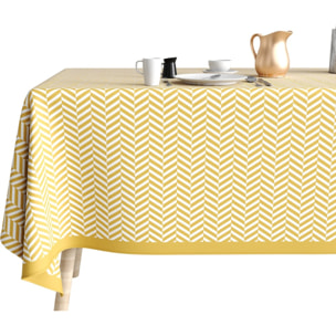 Nappe imprimée Coton Anti Tache Chevron Or