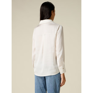 Oltre - Camicia in raso - Bianco