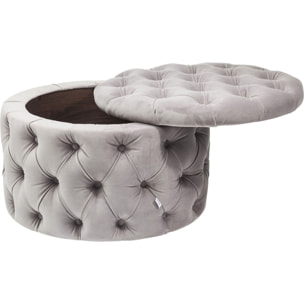 Tabouret coffre Desire velours gris Kare Design