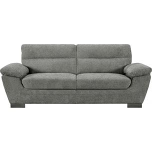 Canapé fixe en tissu "Dallas" - 210 X 88 X 90 cm - 3 places - Gris