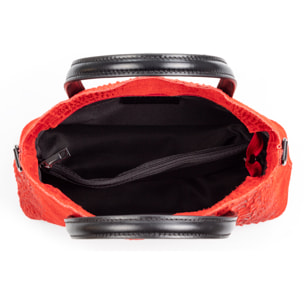 Fiesole bolso tote mujer. Piel auténtica Gamuza grabado cocodrilo.