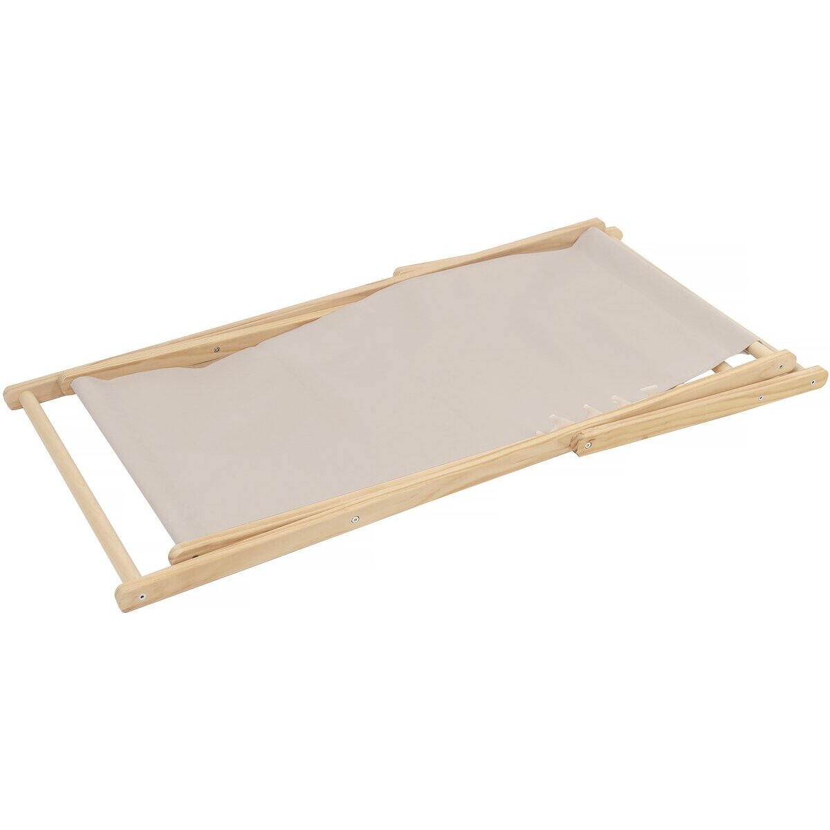 Lot de 2 transats en bois "Chilienne" - 107 x 56.5 x 81 cm - Ecru
