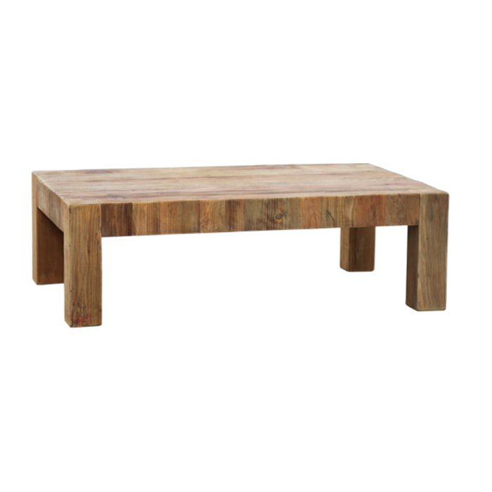 Table basse de 117 cm en bois massif de pin recyclé - ORIGIN