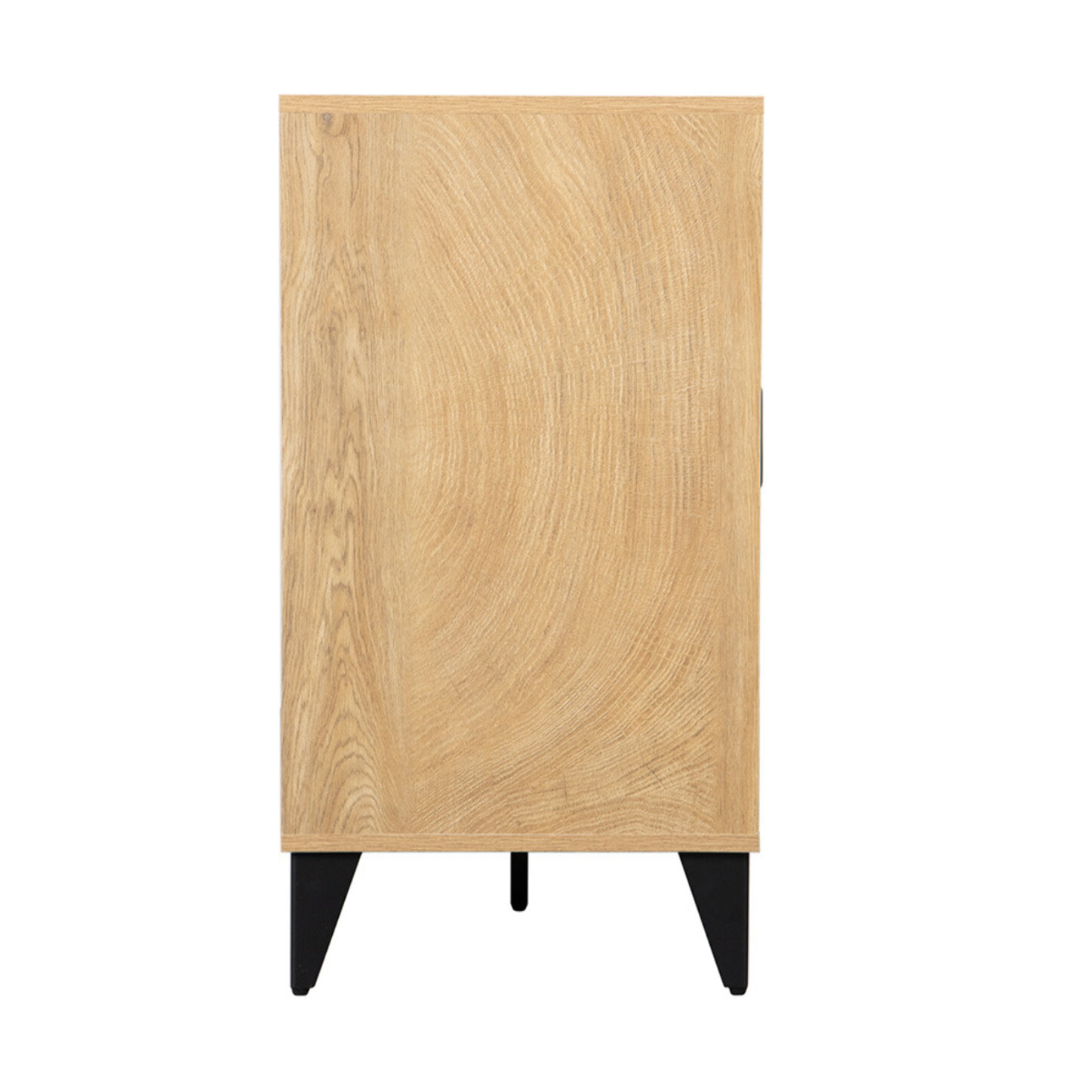 Tribeca - buffet bas - effet bois et métal noir - 140 cm - Bois / Noir