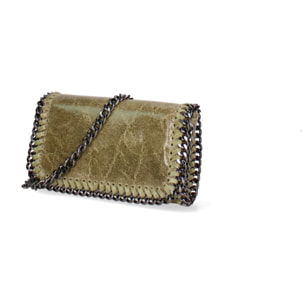 Borsa a tracolla da donna Made in Italy - Eolian Nova - Pelle scamosciata stampata - 22.0 x 13.0 x 4.0 cm