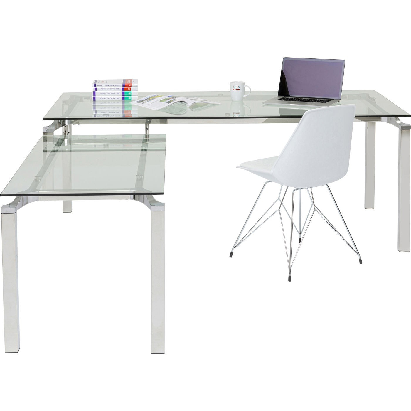 Bureau d'angle Lorenco chrome Kare Design