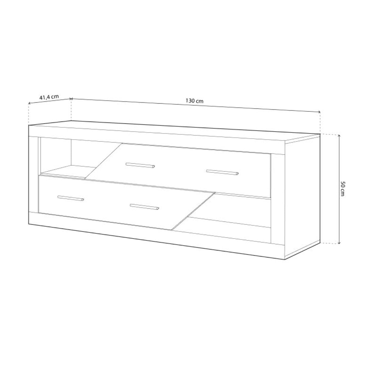 Módulo bajo Nuka 2 cajones Cambria - Blanco