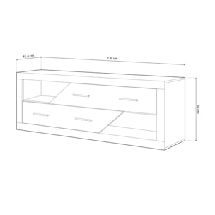 Módulo bajo Nuka 2 cajones Cambria - Blanco