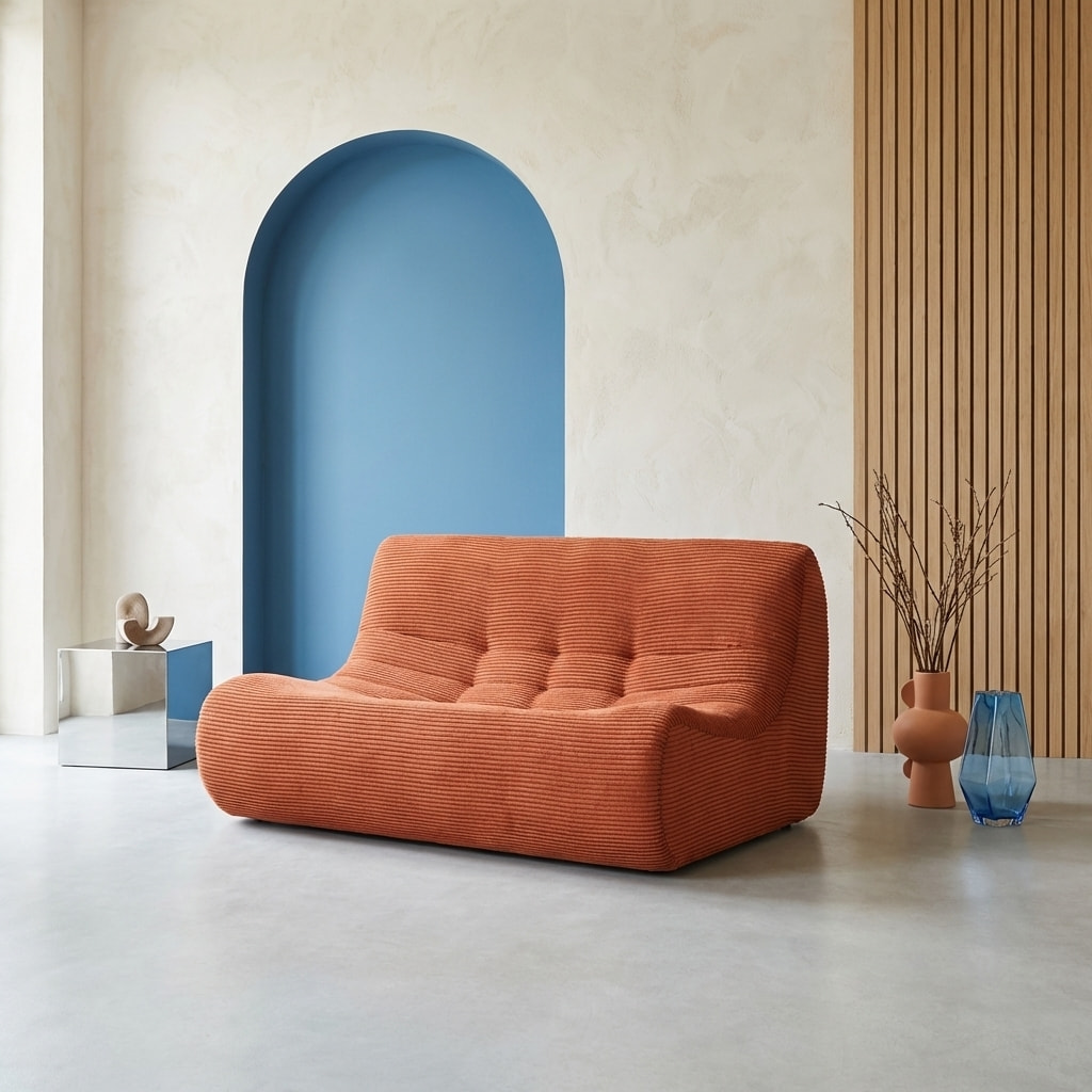 Chauffeuse velours côtelé 2 places SOKOL