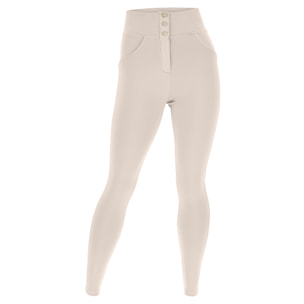 Pantaloni push up WR.UP® curvy vita alta con bottoni in cotone