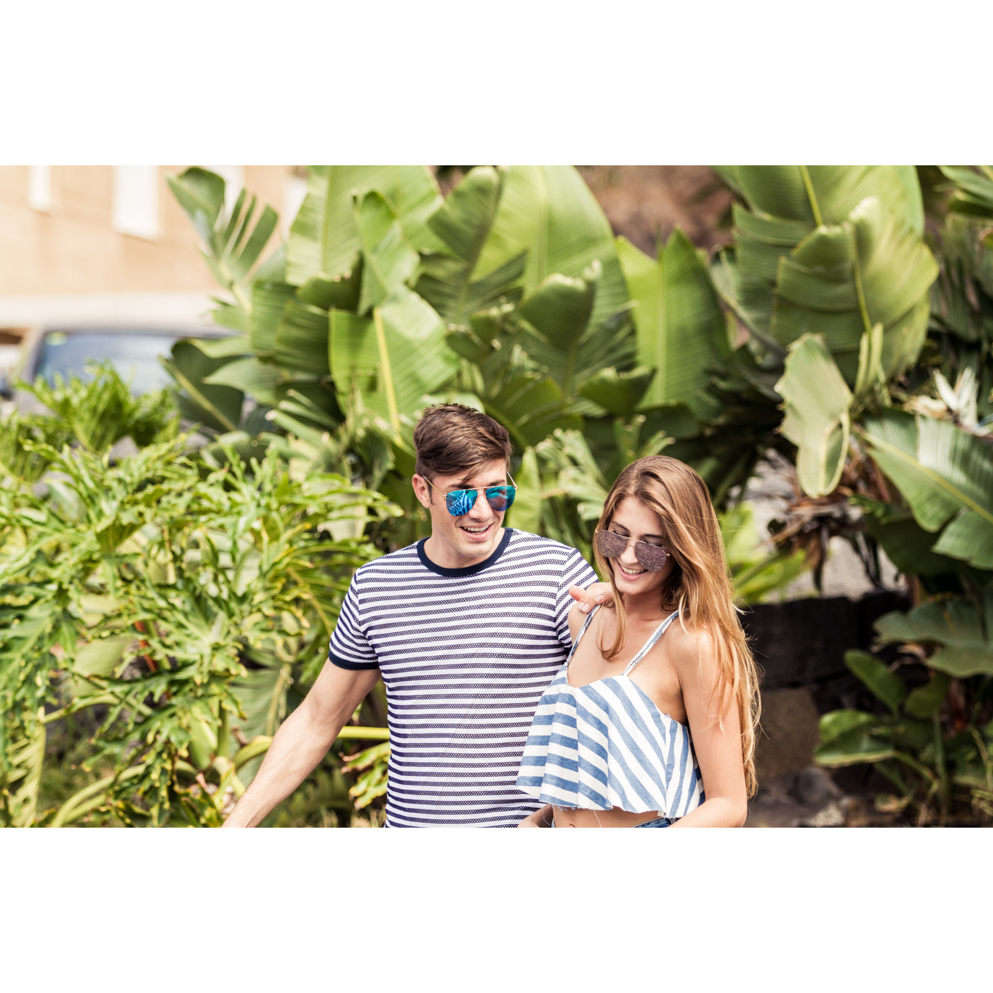 Gafas de sol OCEAN LONG BEACH - Nueva / De pc con montura dorada mate y lente plana revo rosa real