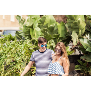 Gafas de sol OCEAN LONG BEACH - Nueva / De pc con montura dorada mate y lente plana revo rosa real