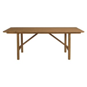 COLINE - Table à manger de jardin 200x100cm en bois de teck recyclé