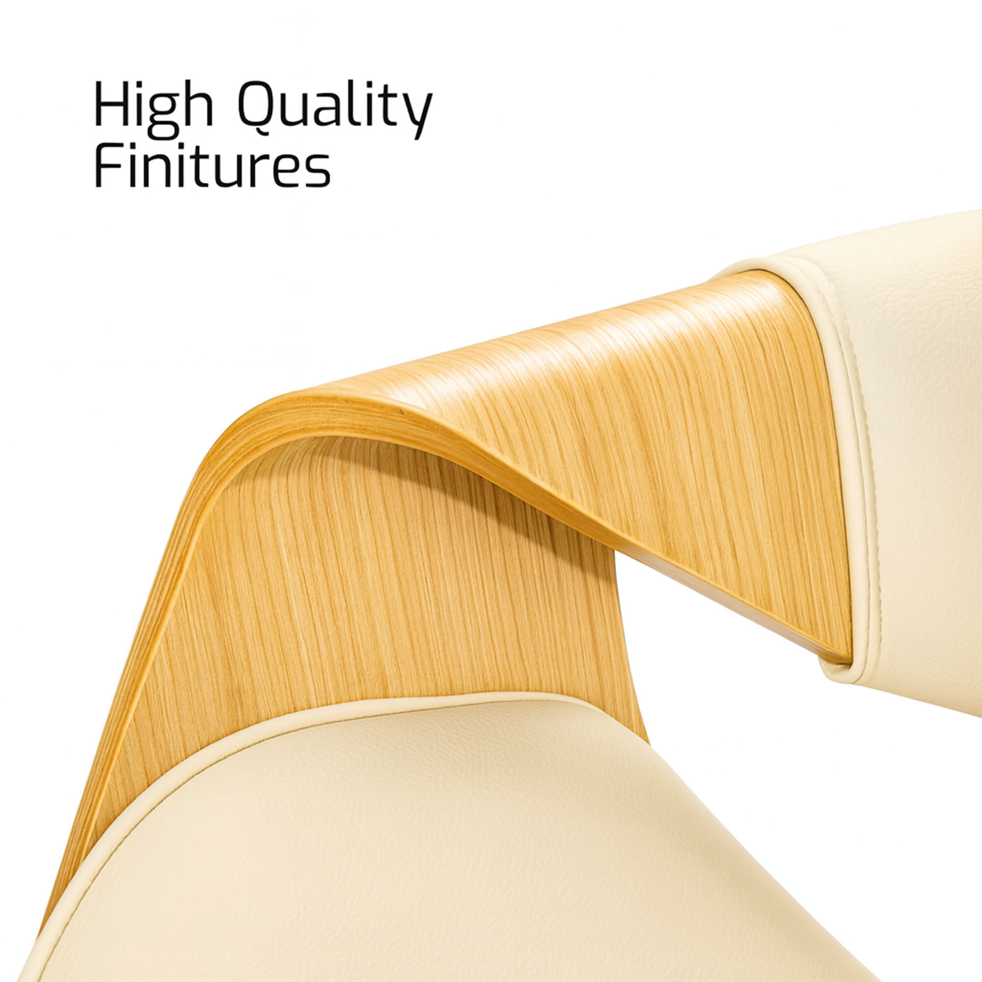 Yorkshire - Poltroncina Sedia in Legno Massello e Leatherette Bianca