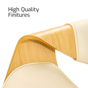 Yorkshire - Poltroncina Sedia in Legno Massello e Leatherette Bianca