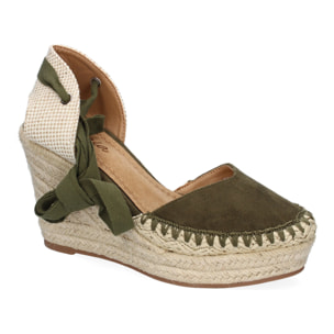Sandalia de Mujer con Cuña de Yute, Comodas y Elegantes, Diseño Moderno con Cintas