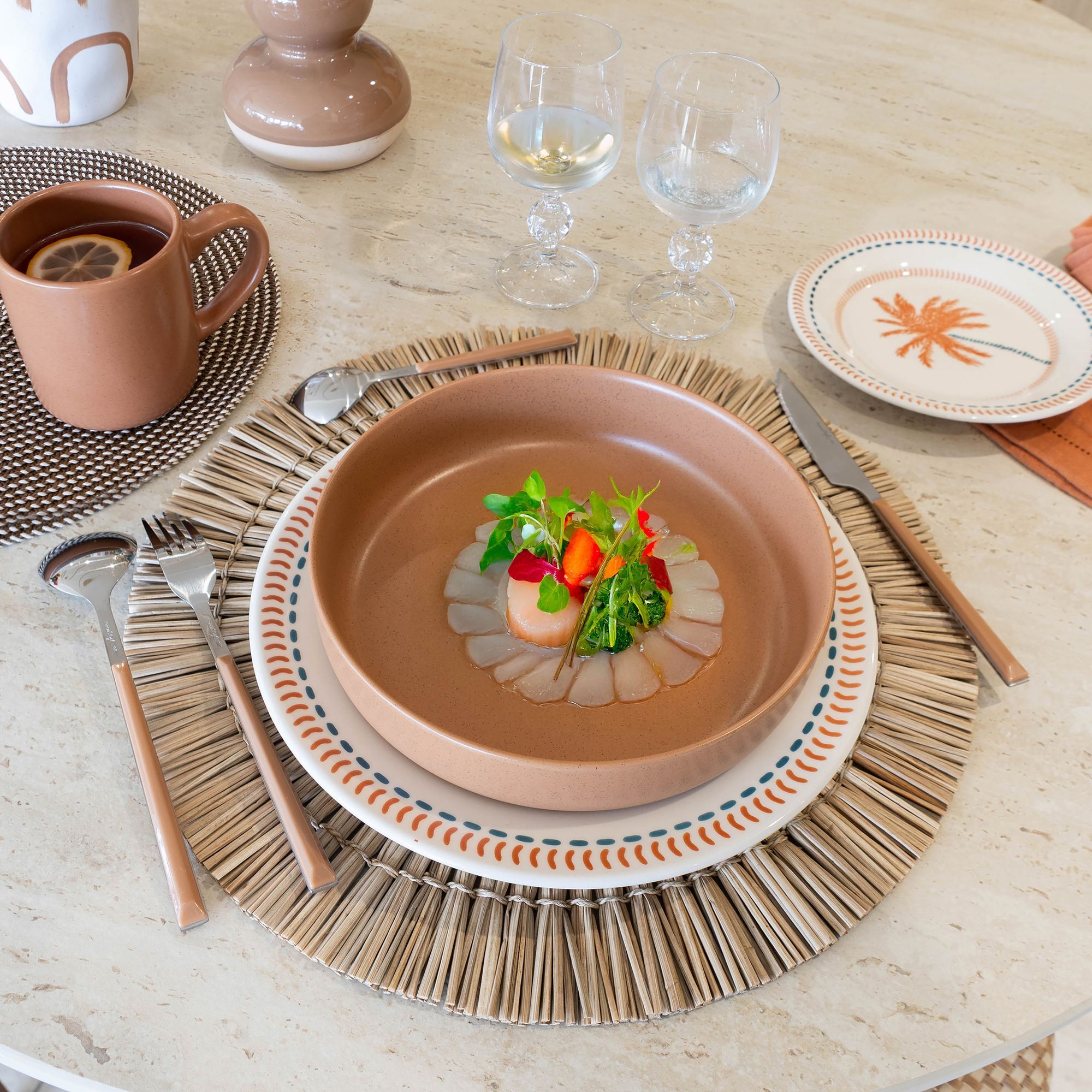 Lot de 6 mugs 38cl en grès marron ARITA