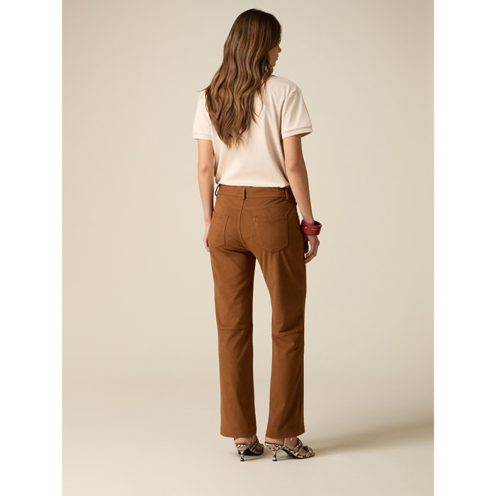 Oltre - Pantaloni flare in morbido tessuto - Marrone