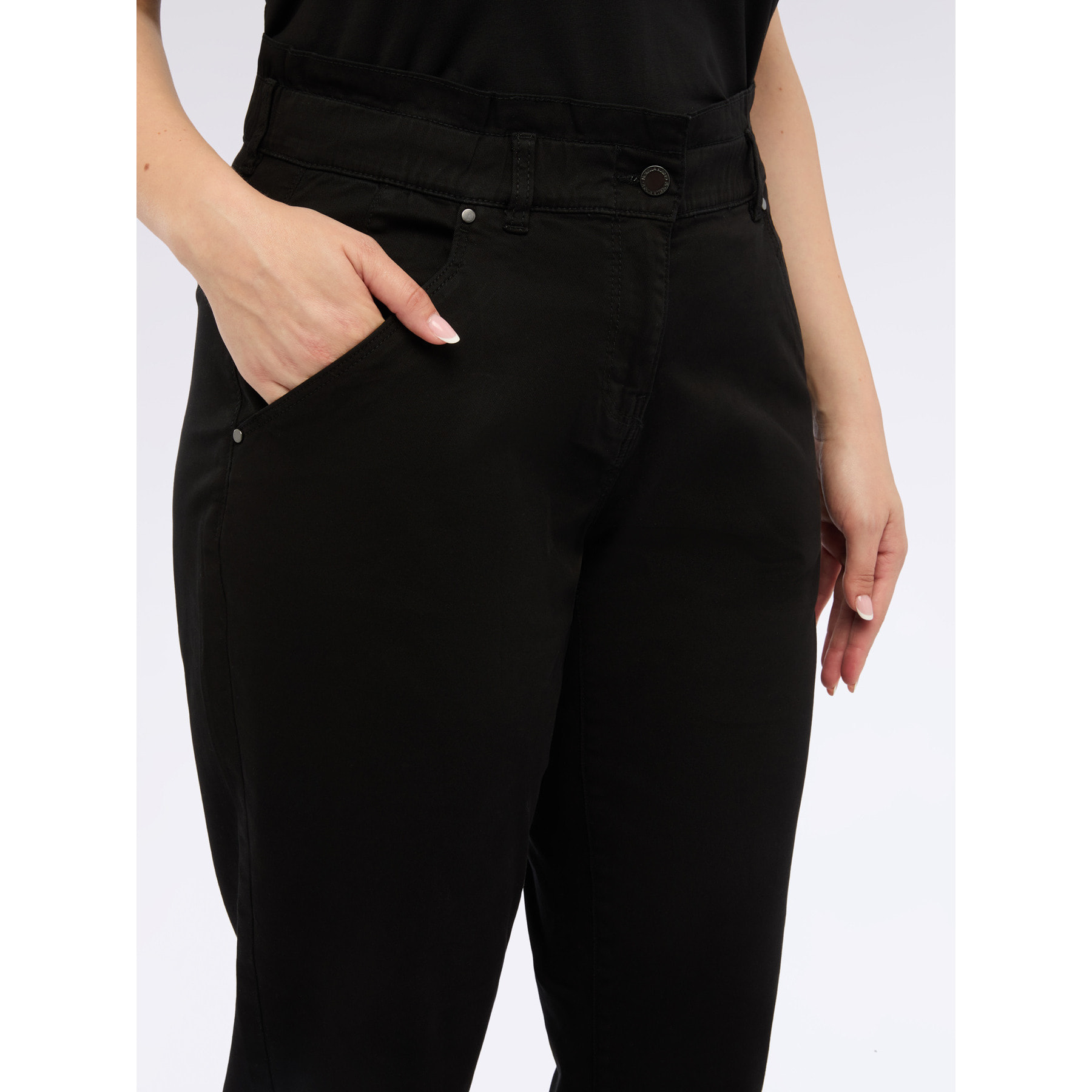 Fiorella Rubino - Pantaloni balloon in misto cotone - Nero