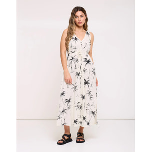 Vestido Estampado Largo Blanco - Blaves