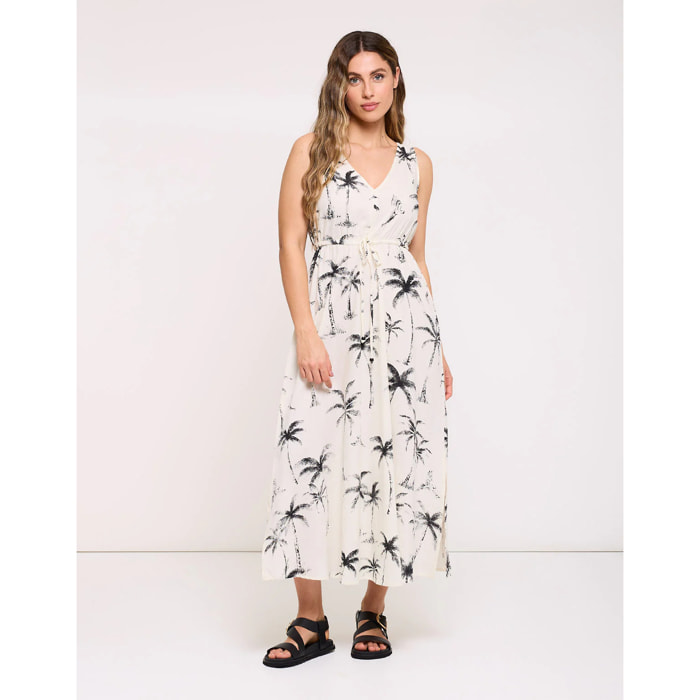 Vestido Estampado Largo Blanco - Blaves