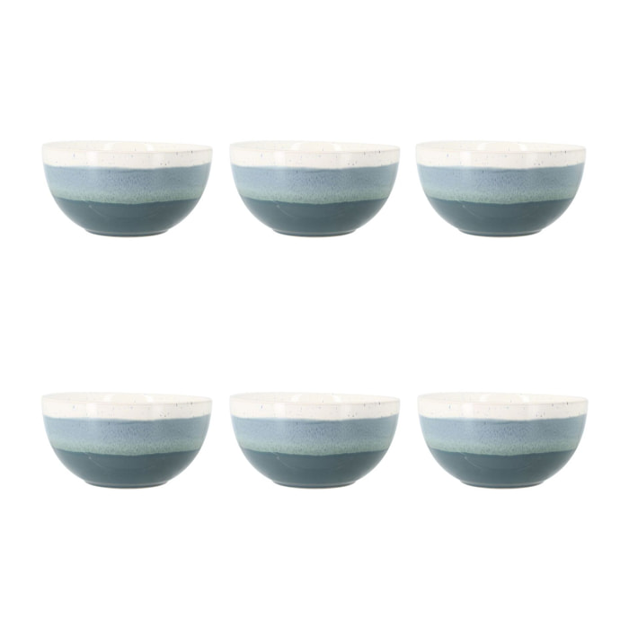 Lot de 6 bols bleus en grès 57cl  RIGA