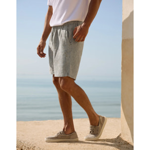 Bermuda Lino Azul - Damiano