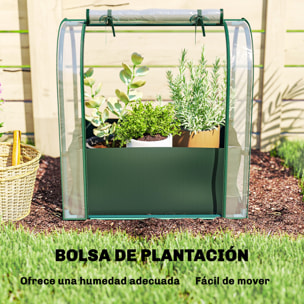 Mini Invernadero con Bolsa para Plantar, 68x50x70 cm, Invernadero Pequeño Portátil para Interior y Exterior con Puerta Enrollable, Marco Acero, Impermeable, para Jardín, Balcón o Patio, Verde