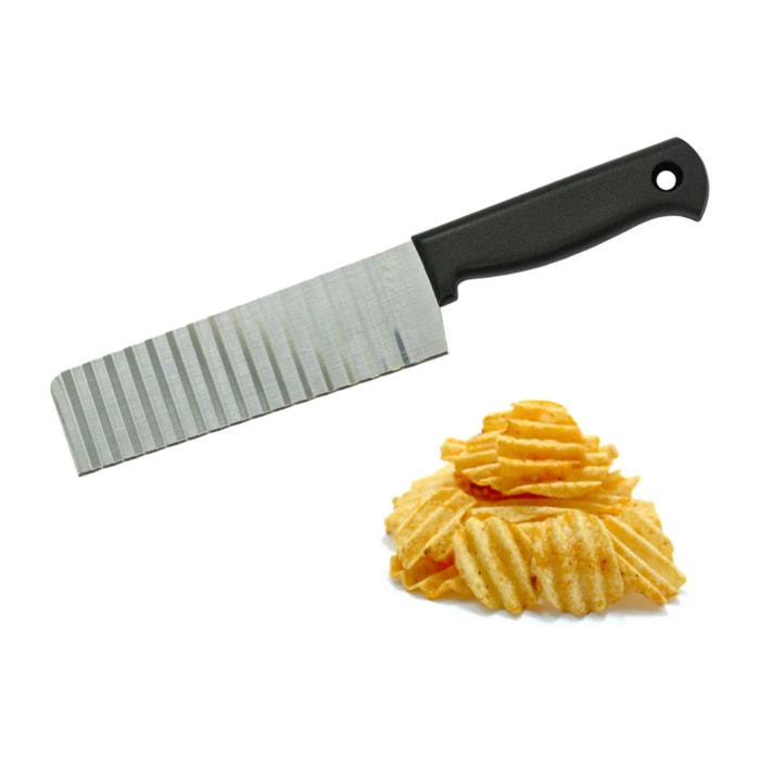 Couteau à lame ondulée pour frites, légumes et fruits Nirosta