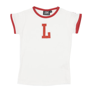 T-shirt da bambina maniche corte e "L" College