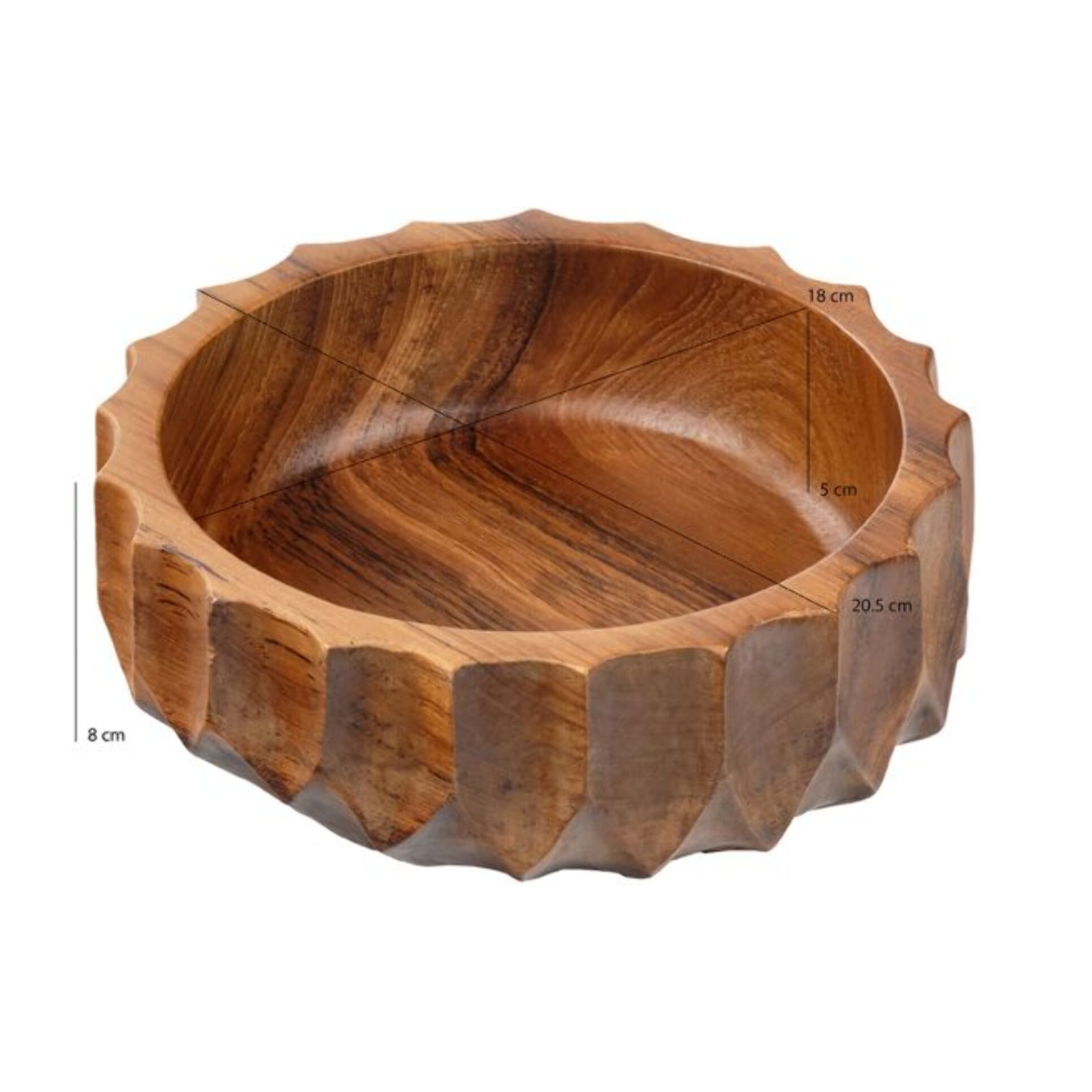 Bol / Vide poche rond D. 21 cm en bois de teck - GARIN