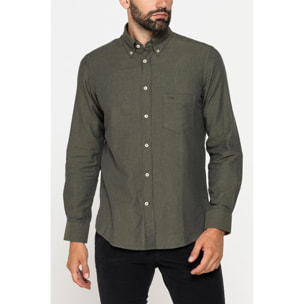 CAMICIA DI FLANELLA IN COLORI TINTA UNITA CON TASCHINO