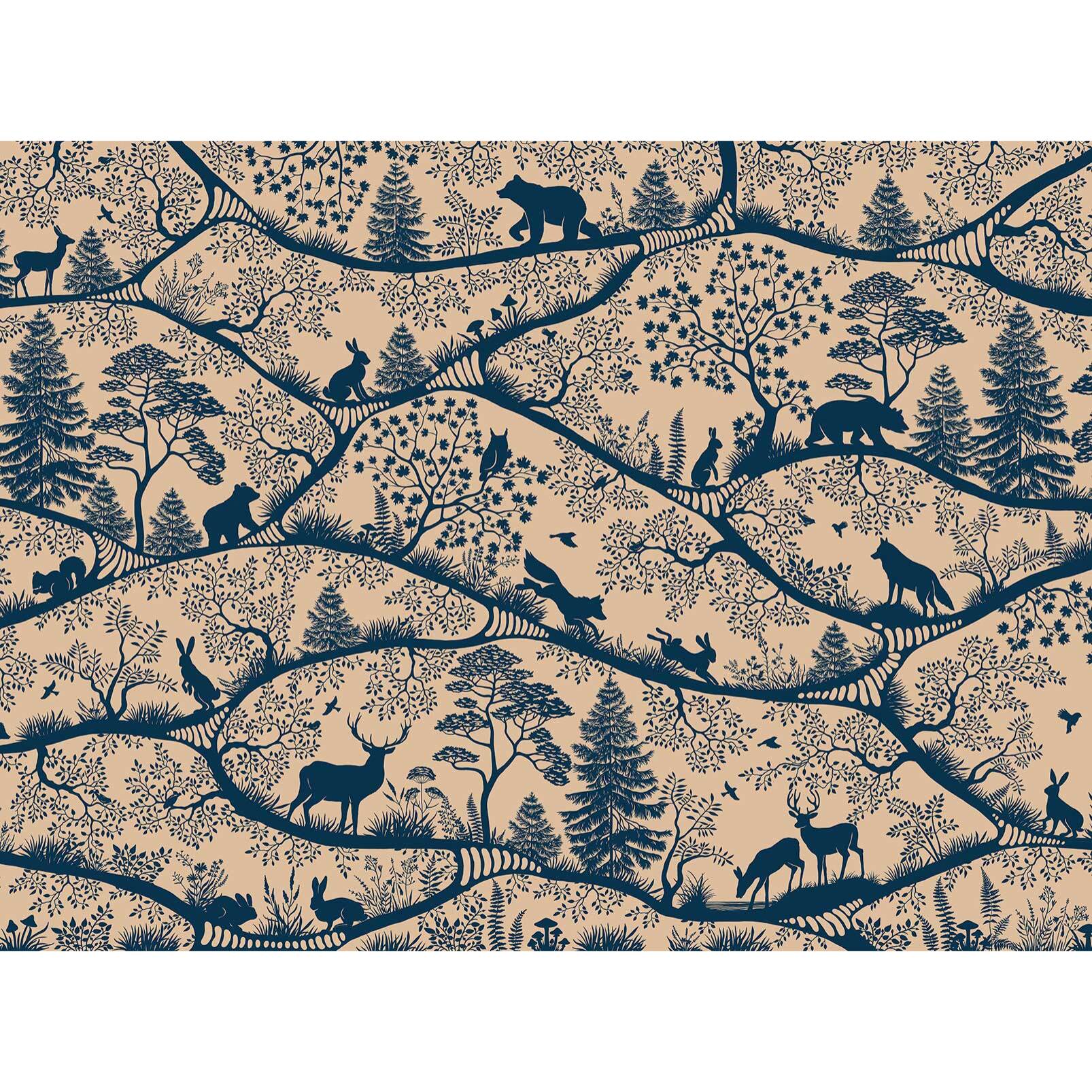 Papier peint forêt ludique chambre enfant Intissé